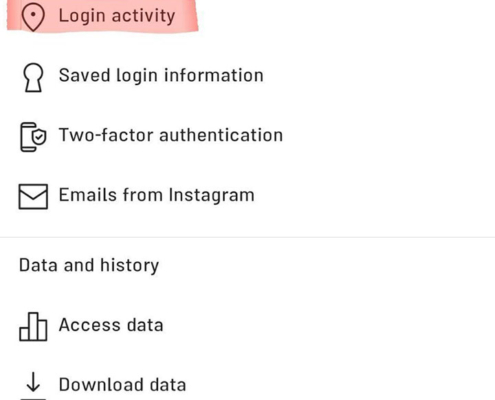 Login Activity در اینستاگرام