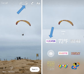 نحوه گذاشتن لوکیشن در استوری اینستاگرام